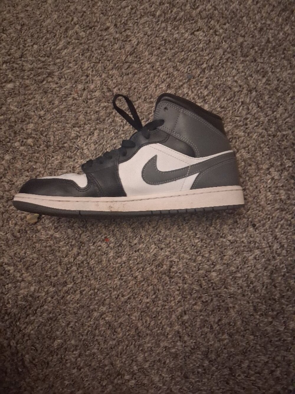 Jordan 1 Mid Black White Iron Grey Size Mens 10.5 - Picture 6 of 10